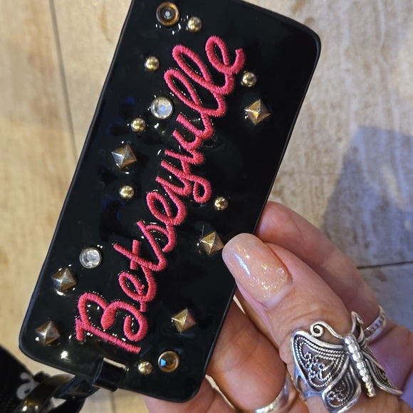 Betsey Johnson Betseyville Unique Clear Vinyl Tote with Removable Drawstring Bag - Picture 3 of 16